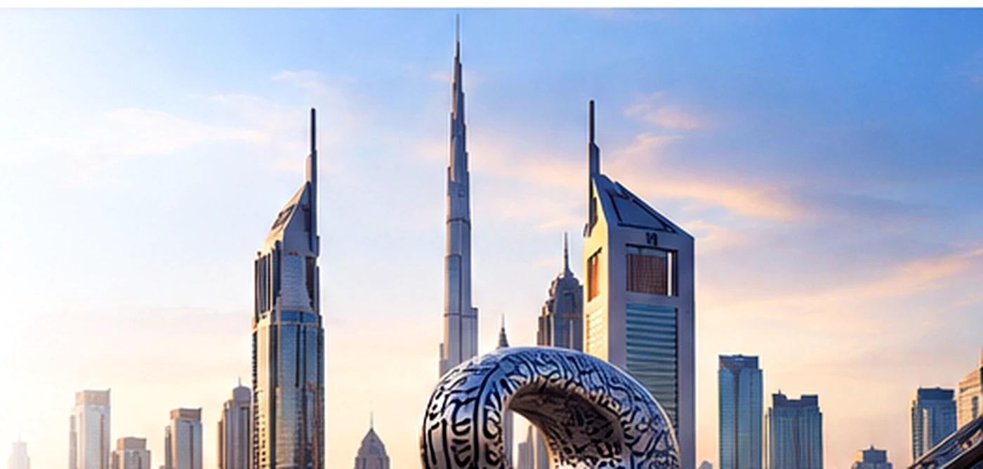 Dubai skyline with Burj Khalifa and Museum of the Future